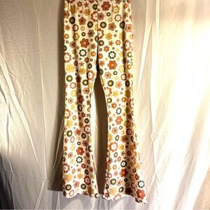 Nasty Gal Floral Flare Pants. Size 4. Retro 70’s style.